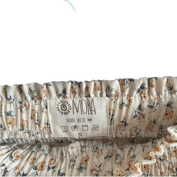 MORA Elastic Floral Bohemian Mini Skirt Size Small - Picture 9 of 10
